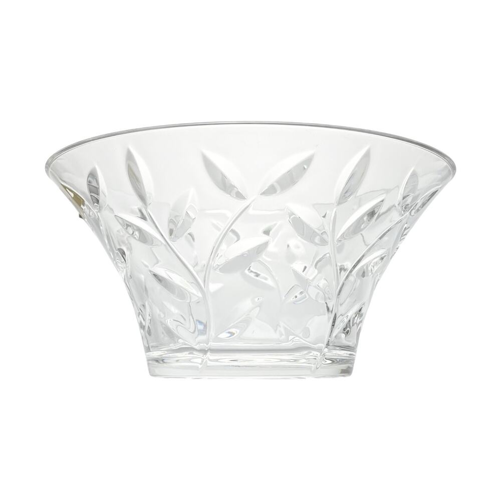 Oneida & Royal Rock Crystal “Laurus” Large Crystal Decorative Serving Bowl 9.5”